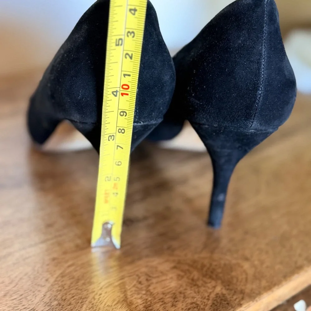 Sole Society Pump Womens 8 Black Crystal‎ Embellished Suede Pointed Toe Stiletto